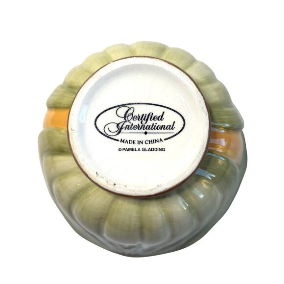 Certified International Porcelain Cabbage Leaf Bowl Pamela Gladding Artist - Picture 4 of 7